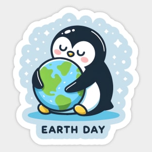 Earth Day Penguin Sticker